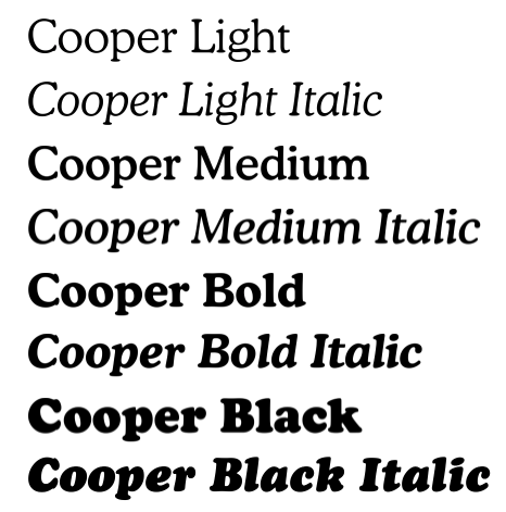 Cooper-font-family