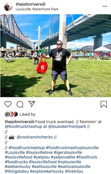 john-posing-at-a-food-truck-festival-instagram-post